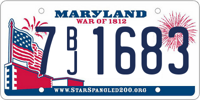 MD license plate 7BJ1683