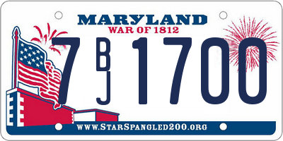 MD license plate 7BJ1700