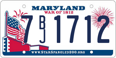 MD license plate 7BJ1712