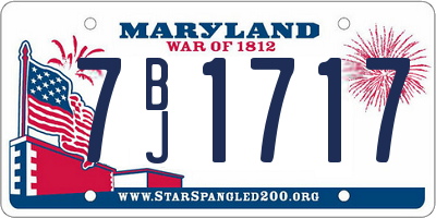 MD license plate 7BJ1717