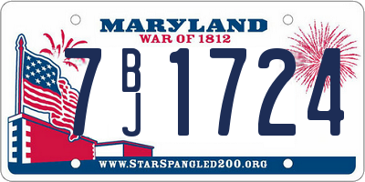 MD license plate 7BJ1724