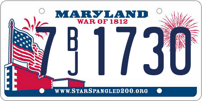 MD license plate 7BJ1730