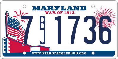 MD license plate 7BJ1736