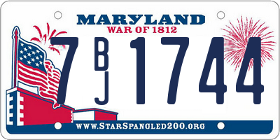 MD license plate 7BJ1744