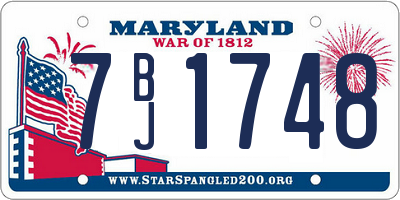 MD license plate 7BJ1748