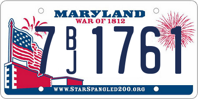 MD license plate 7BJ1761
