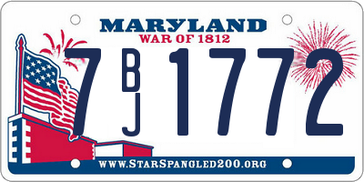 MD license plate 7BJ1772