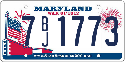 MD license plate 7BJ1773