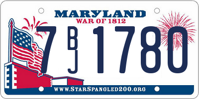 MD license plate 7BJ1780