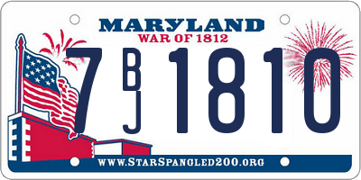 MD license plate 7BJ1810
