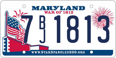 MD license plate 7BJ1813