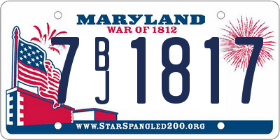MD license plate 7BJ1817