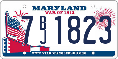 MD license plate 7BJ1823