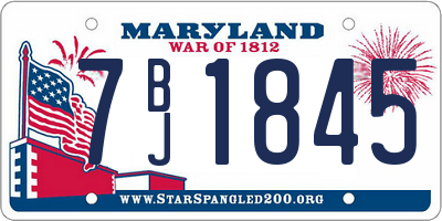 MD license plate 7BJ1845
