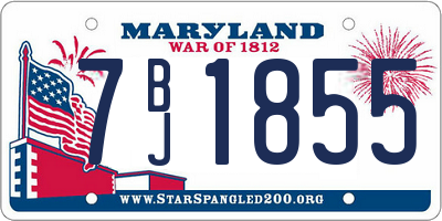 MD license plate 7BJ1855