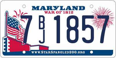 MD license plate 7BJ1857
