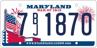 MD license plate 7BJ1870