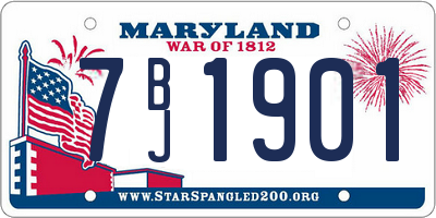 MD license plate 7BJ1901