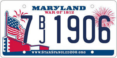 MD license plate 7BJ1906