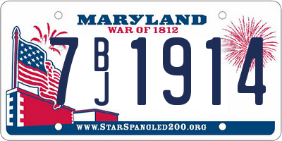 MD license plate 7BJ1914