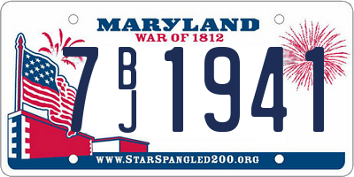 MD license plate 7BJ1941