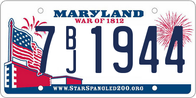 MD license plate 7BJ1944