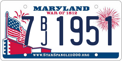 MD license plate 7BJ1951