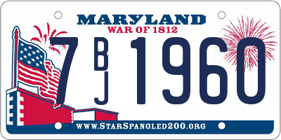 MD license plate 7BJ1960