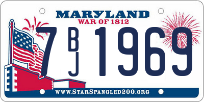 MD license plate 7BJ1969