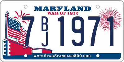 MD license plate 7BJ1971