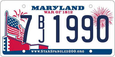 MD license plate 7BJ1990