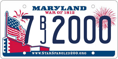 MD license plate 7BJ2000