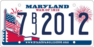 MD license plate 7BJ2012