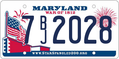 MD license plate 7BJ2028