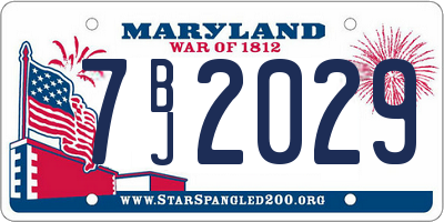 MD license plate 7BJ2029