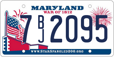 MD license plate 7BJ2095