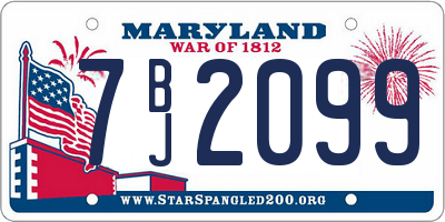 MD license plate 7BJ2099