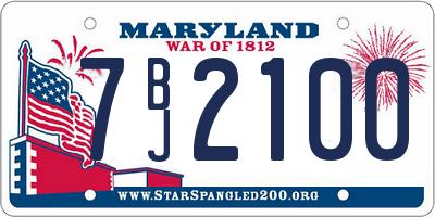 MD license plate 7BJ2100