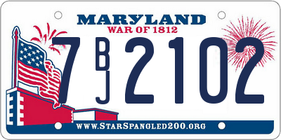 MD license plate 7BJ2102