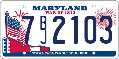 MD license plate 7BJ2103