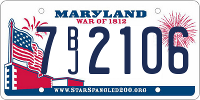 MD license plate 7BJ2106