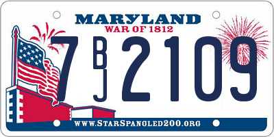 MD license plate 7BJ2109