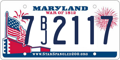 MD license plate 7BJ2117