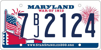 MD license plate 7BJ2124