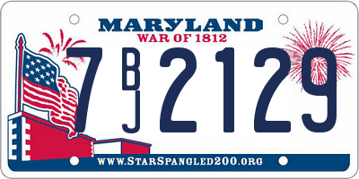 MD license plate 7BJ2129