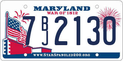 MD license plate 7BJ2130