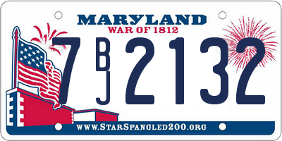 MD license plate 7BJ2132