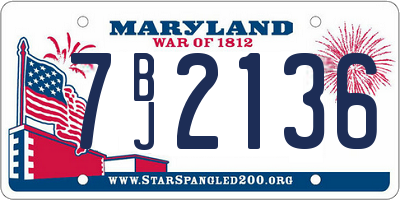 MD license plate 7BJ2136