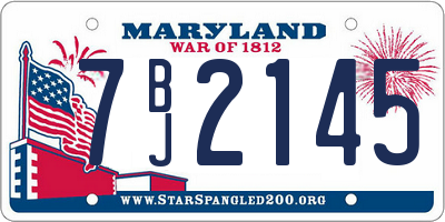 MD license plate 7BJ2145