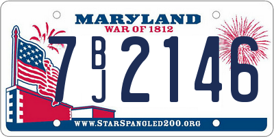 MD license plate 7BJ2146